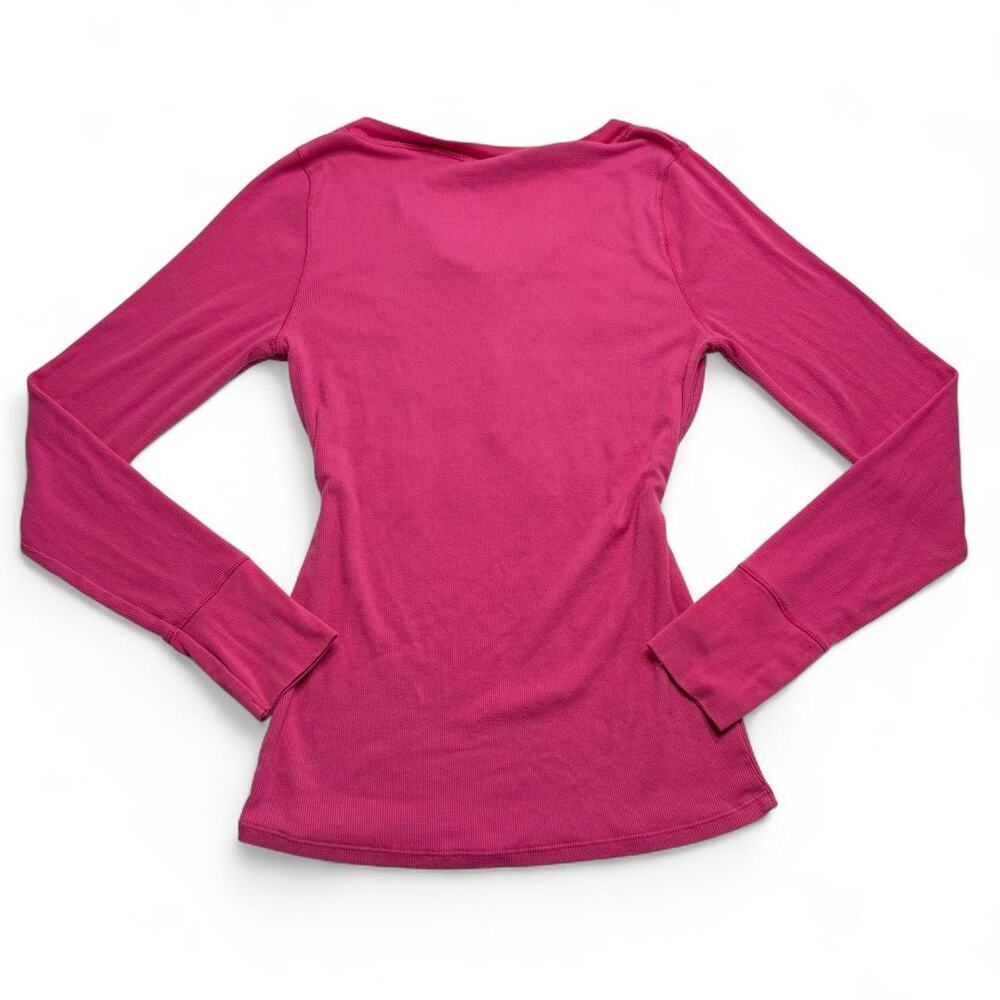 Y2K Pink Aeropostale Henley long sleeve shirt with white lettering size XL - Picture 5 of 7